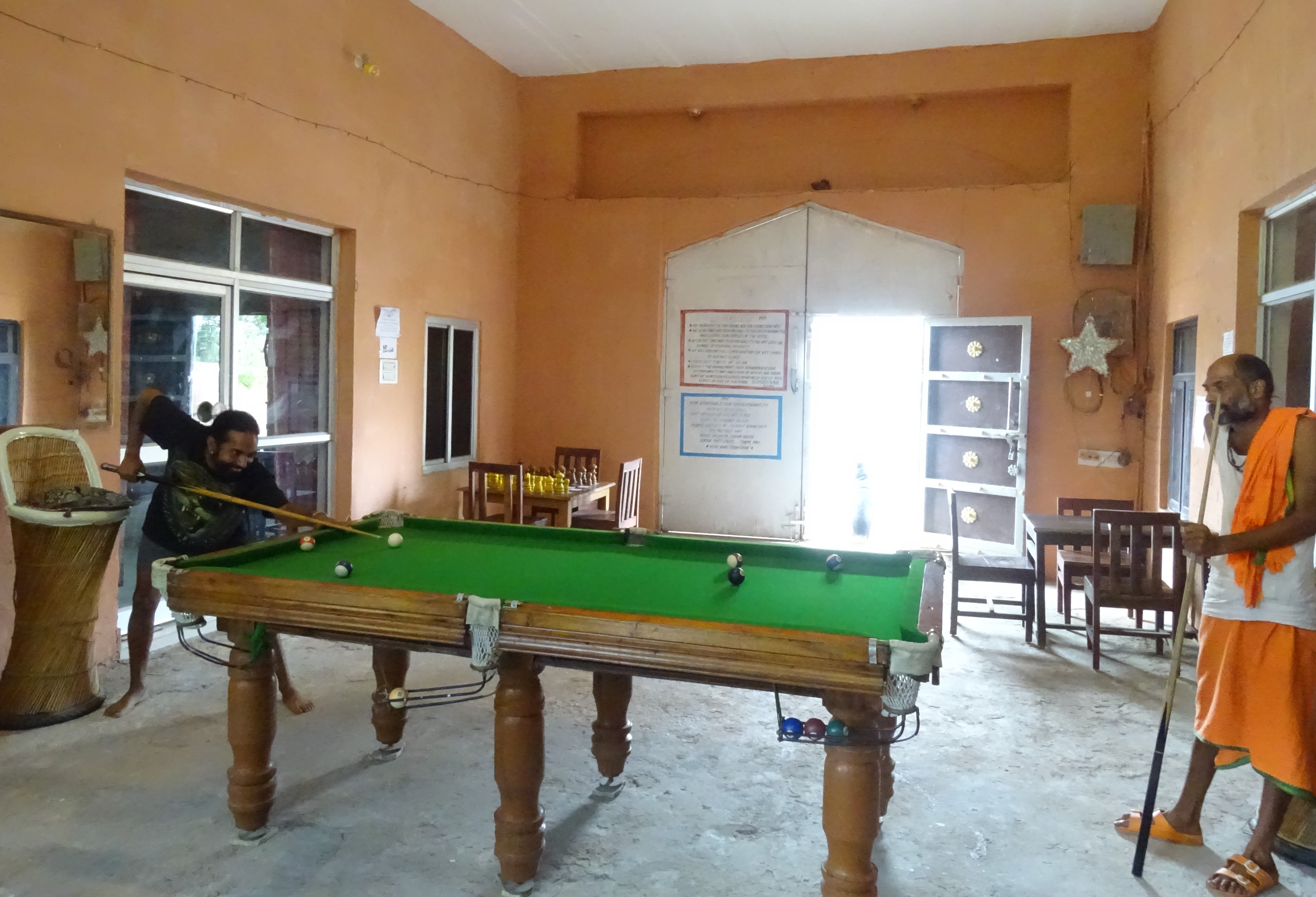 playing pool